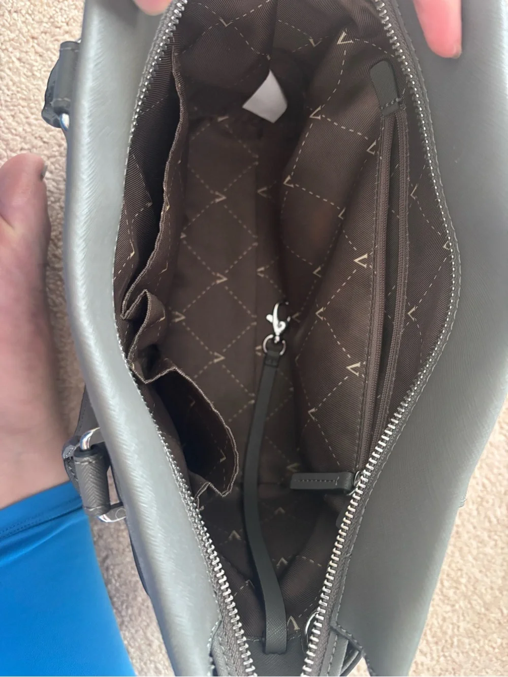 Vince Camuto Black Structured Satchel with Dual Top Handles